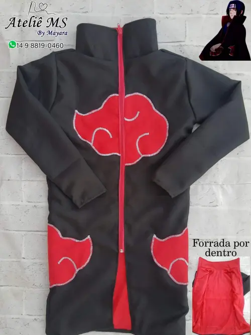 Manto Akatsuki Naruto Infantil | Fantasia Cosplay de menino