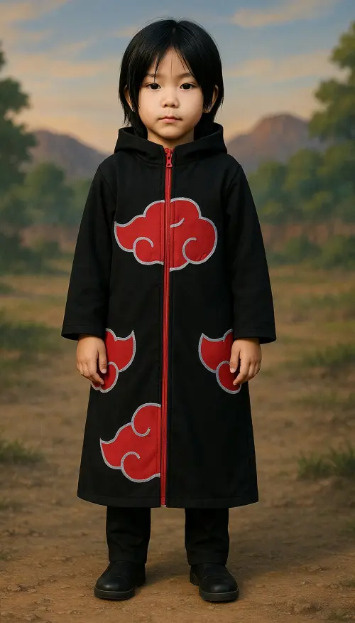 Manto Akatsuki Naruto Infantil | Fantasia Cosplay de menino