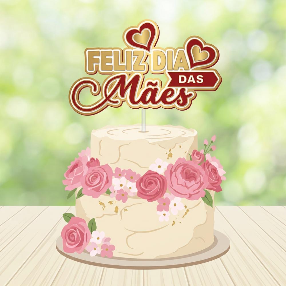Topo de Bolo Dia das Mães Feliz Dia das Mães Arquivo Digital St