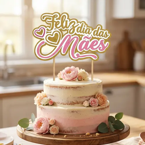 Arquivo Topo de Bolo Dia das Mães Studio SVG PNG PDF