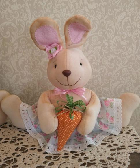 Família de Coelhos 5 Peças Decoração de Páscoa