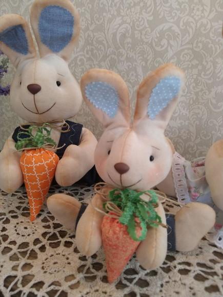 Família de Coelhos de Páscoa Decoração Kit 3 Peças