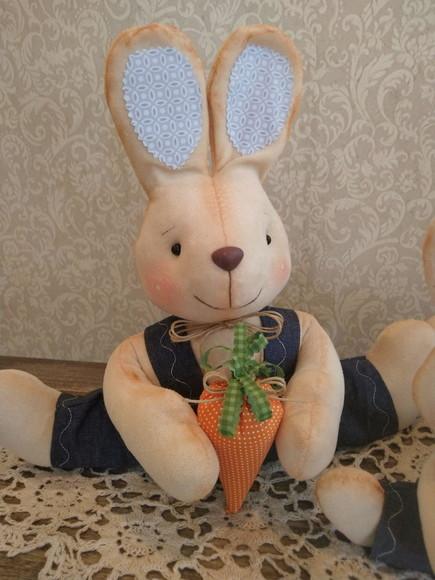 Família de Coelhos Decoração 3 Peças Enfeite de Pascoa