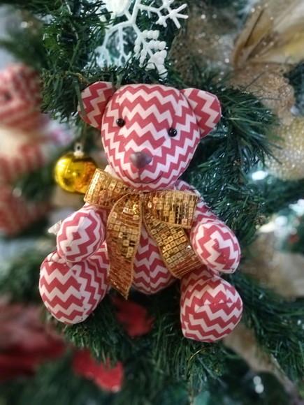Kit com 5 Ursinhos Decoração Arvore de Natal