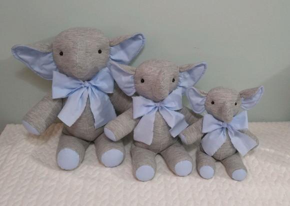 Trio de Elefantes para Decoração Quarto de Bebe