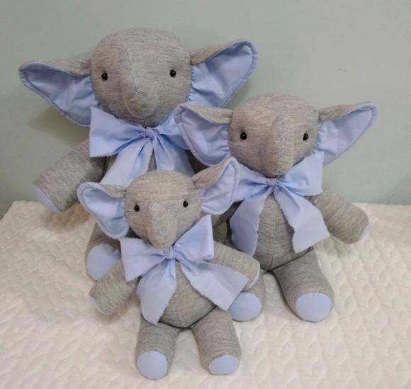 Trio de Elefantes para Decoração Quarto de Bebe