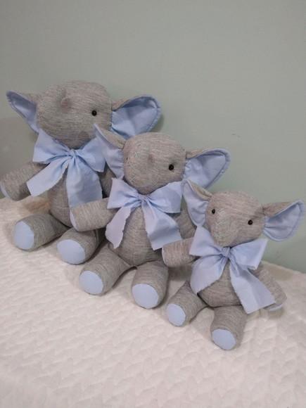 Trio de Elefantes para Decoração Quarto de Bebe