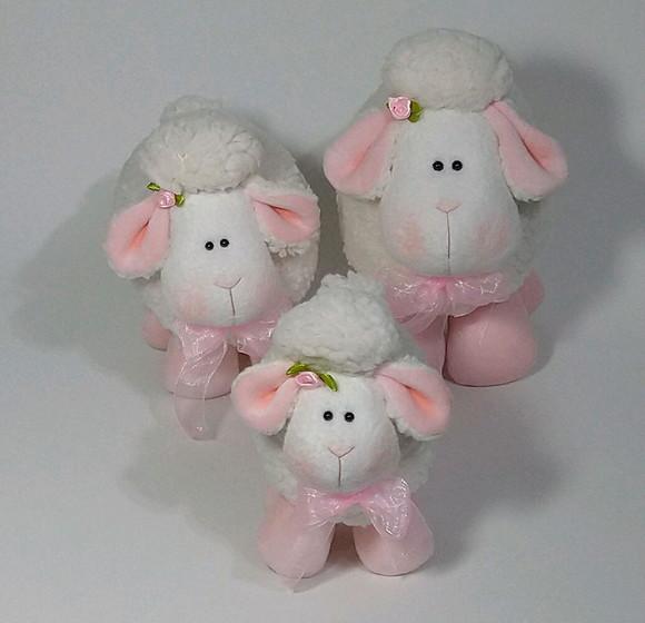 Trio de Ovelhinhas para Decoração de Bebê