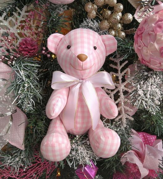 Ursinho 25cm para Arvore Enfeite de Natal Pingente Pinheiro