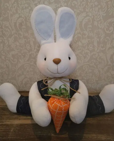 Família de Coelhos 4 Peças Páscoa Decoração