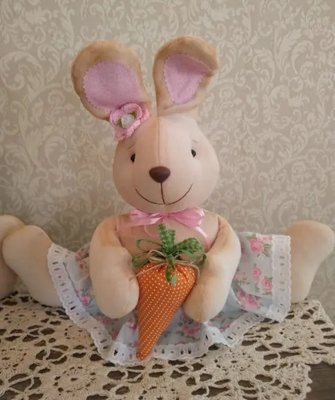 Família de Coelhos 5 Peças Decoração de Páscoa