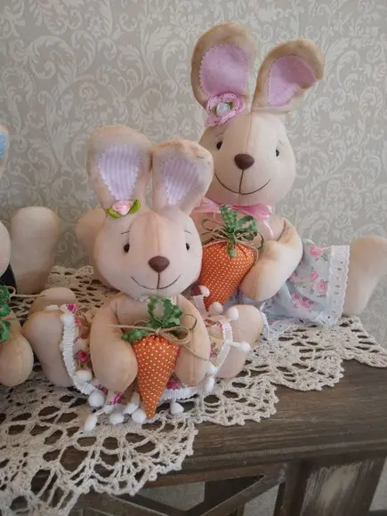 Família de Coelhos de Páscoa Decoração 4 Peças