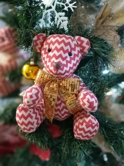 Kit com 5 Ursinhos Decoração Arvore de Natal