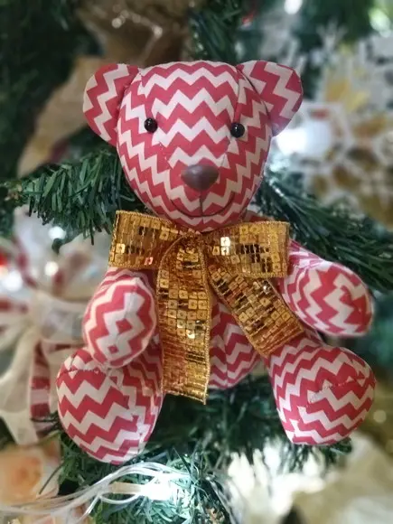 Kit com 5 Ursinhos Decoração Arvore de Natal