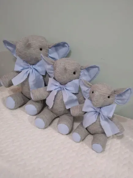 Trio de Elefantes para Decoração Quarto de Bebe