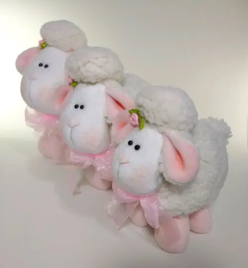 Trio de Ovelhinhas para Decoração de Bebê