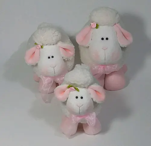 Trio de Ovelhinhas para Decoração de Bebê