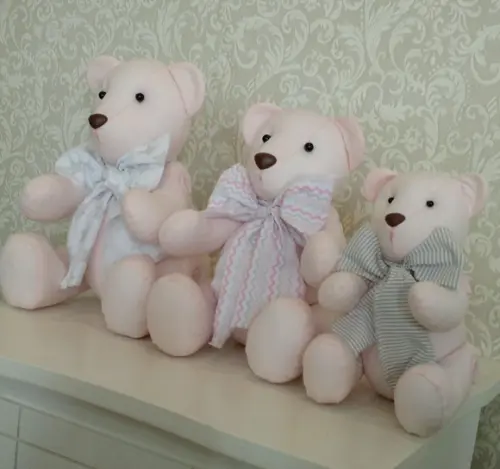 Trio Ursos Rose