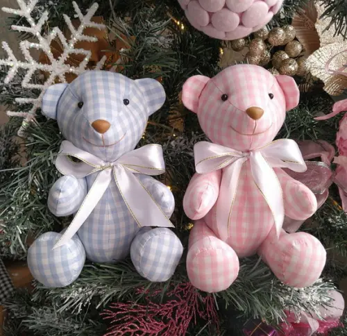 Ursinho 25cm para Arvore Enfeite de Natal Pingente Pinheiro