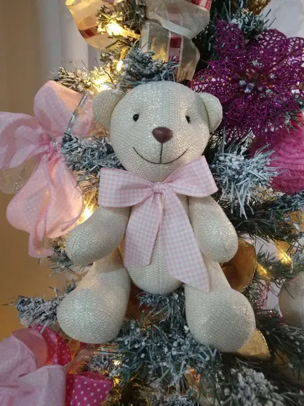 Ursinhos 25cm Decoração Enfeite Dourado Arvore de Natal