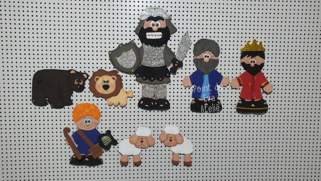 Davi e Golias Médio kit 8 peças - Point do E.v.a Atelie