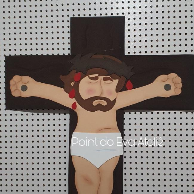 Kit Jesus Crucificado e Jesus nas Nuvens - Point do E.v.a Atelie