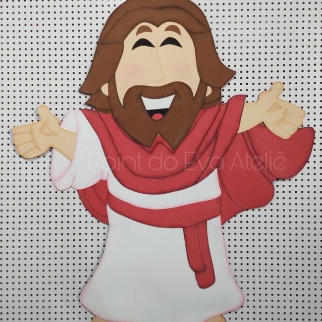 Painel Jesus Grande 75cm Visual - Point do E.v.a Atelie