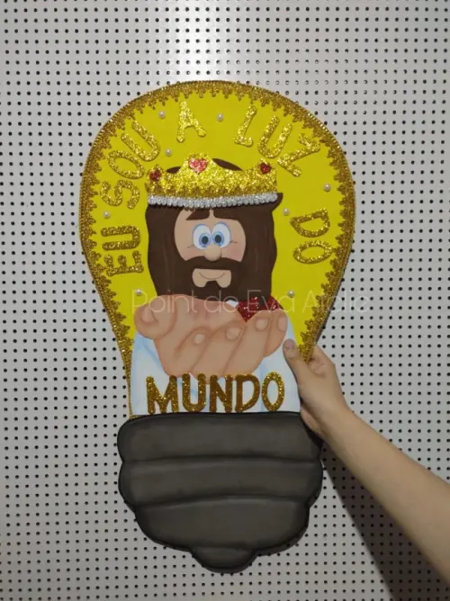 Lâmpada com Led Jesus a Luz do Mundo