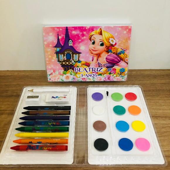 Estojo de Pintura Enrolados Rapunzel