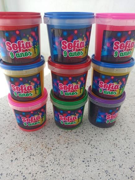 Slime com Glitter Neon