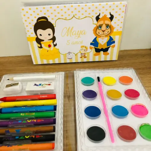 Estojo de Pintura Bela e a Fera Cute Baby