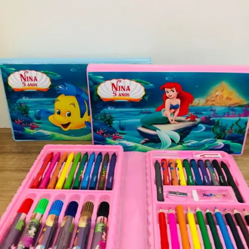 Estojo de Pintura 48 Ariel Pequena Sereia