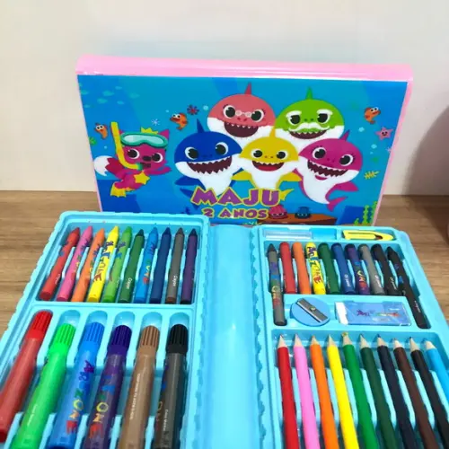 Estojo de Pintura 48 Peças Baby Shark