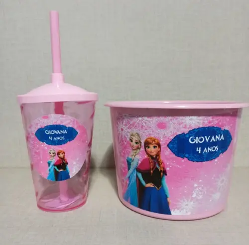 Balde de Pipoca com Copo Frozen