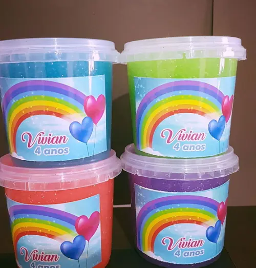 Slime com Glitter Arco Iris