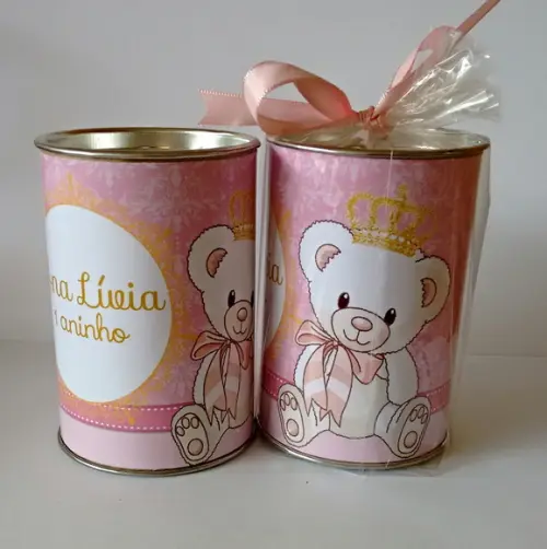 Cofre Personalizado Ursinha de coroa