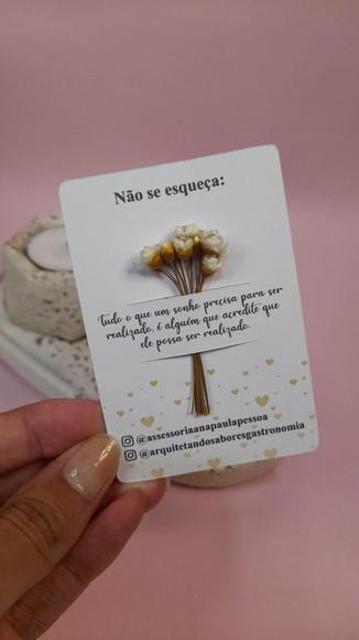 50 Card com Flor Mimo Cliente Personalizado