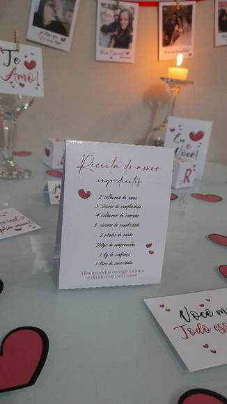 Kit Jantar Romântico Mesa Posta Namorados