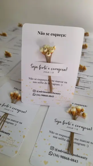 50 Card com Flor Mimo Cliente Personalizado