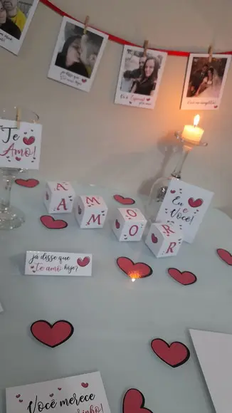 Kit Jantar Romântico Mesa Posta Namorados