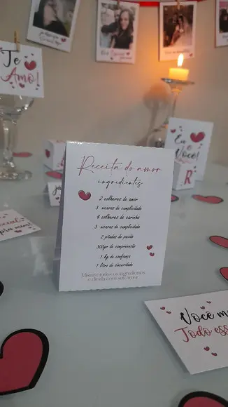 Kit Jantar Romântico Mesa Posta Namorados