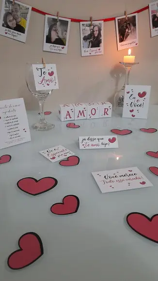 Kit Jantar Romântico Mesa Posta Namorados