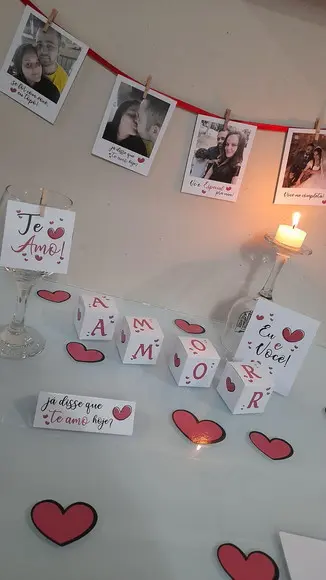 Kit Jantar Romântico Mesa Posta Namorados