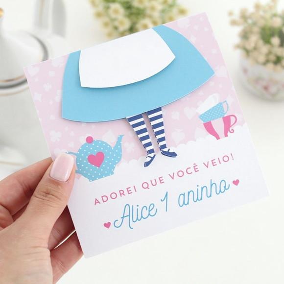 Card Mesa Convidados - Alice (6 Un.)