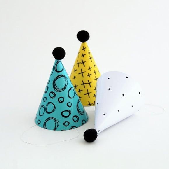 Chapeuzinho de Festa Estampados 3 Unidades