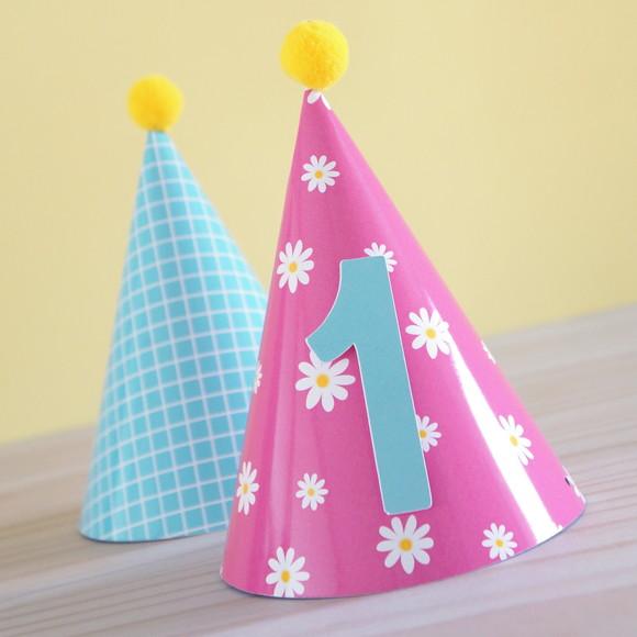 Chapeuzinho de Festa Jardim / Passarinho Rosa (3 Un)