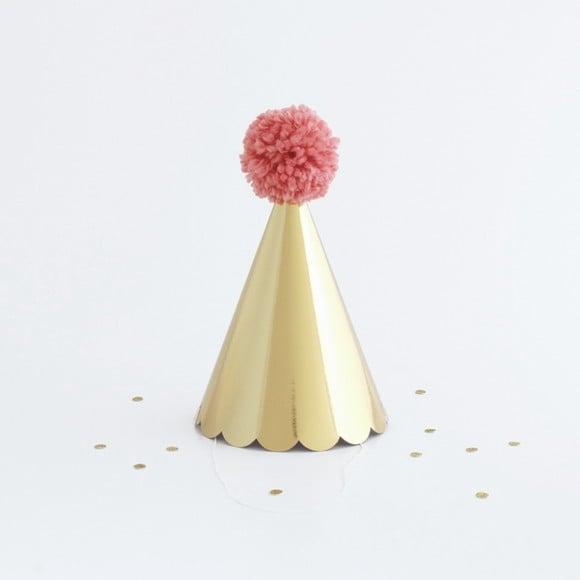 Chapeuzinho Dourado com Pompom Rosa Quente 3un