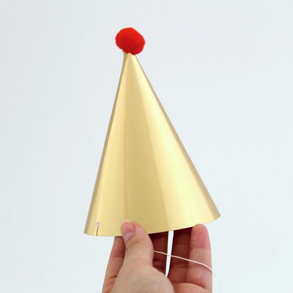 Chapeuzinho Dourado com Pompom Vermelho - Natal - 3 Unidades