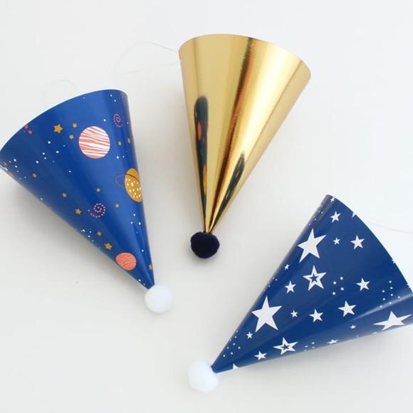 Chapeuzinhos Tema Astronauta / Espaço (3 Un.)