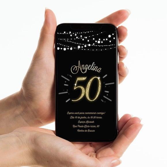 Convite 50 Anos Dourado | Digital